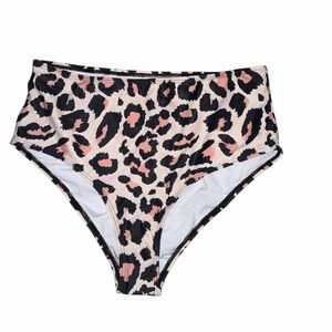 Beachsissi Leopard Print Bikini Bottoms, Size Large, NWOT